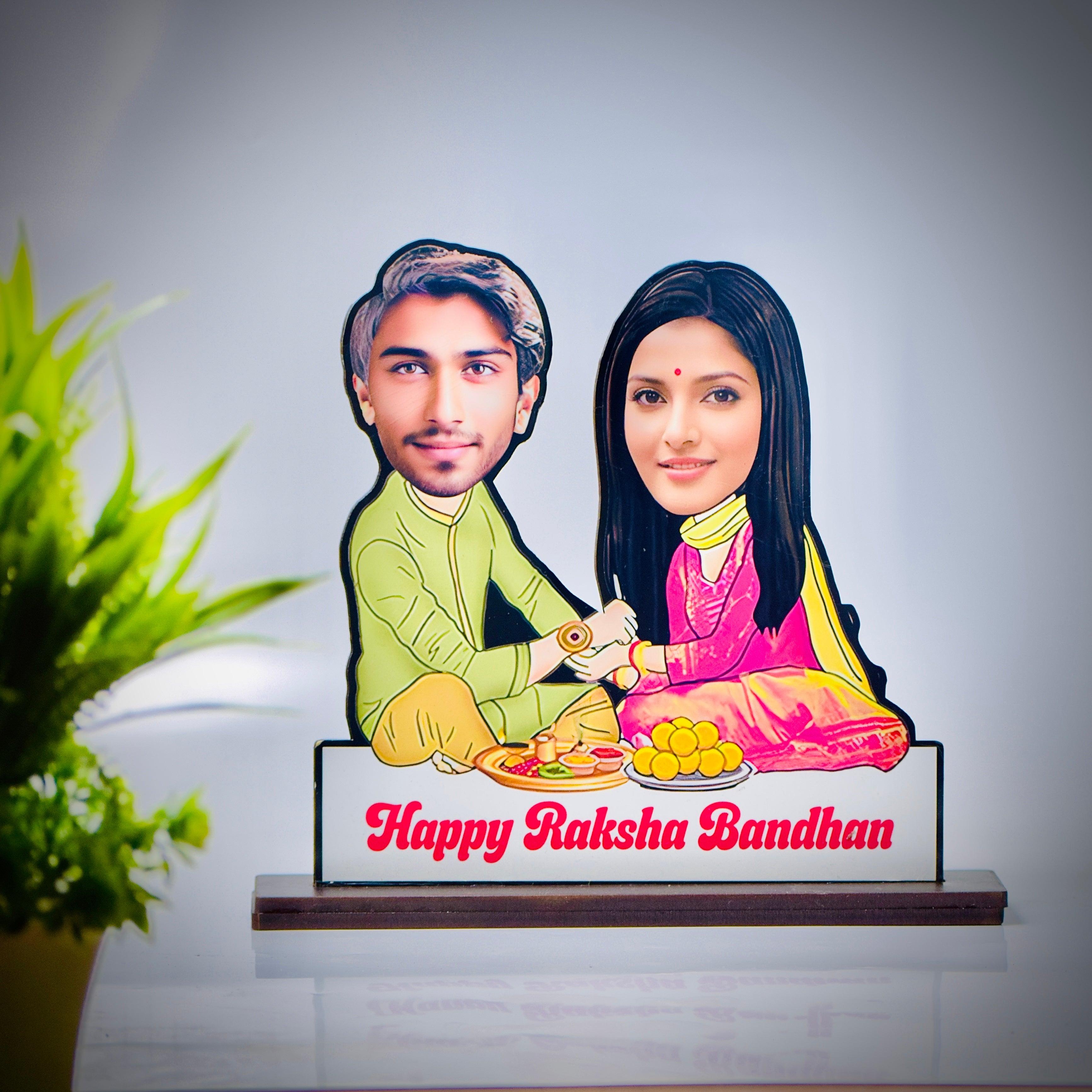 Personalized Happy Raksha Bandhan Caricature
