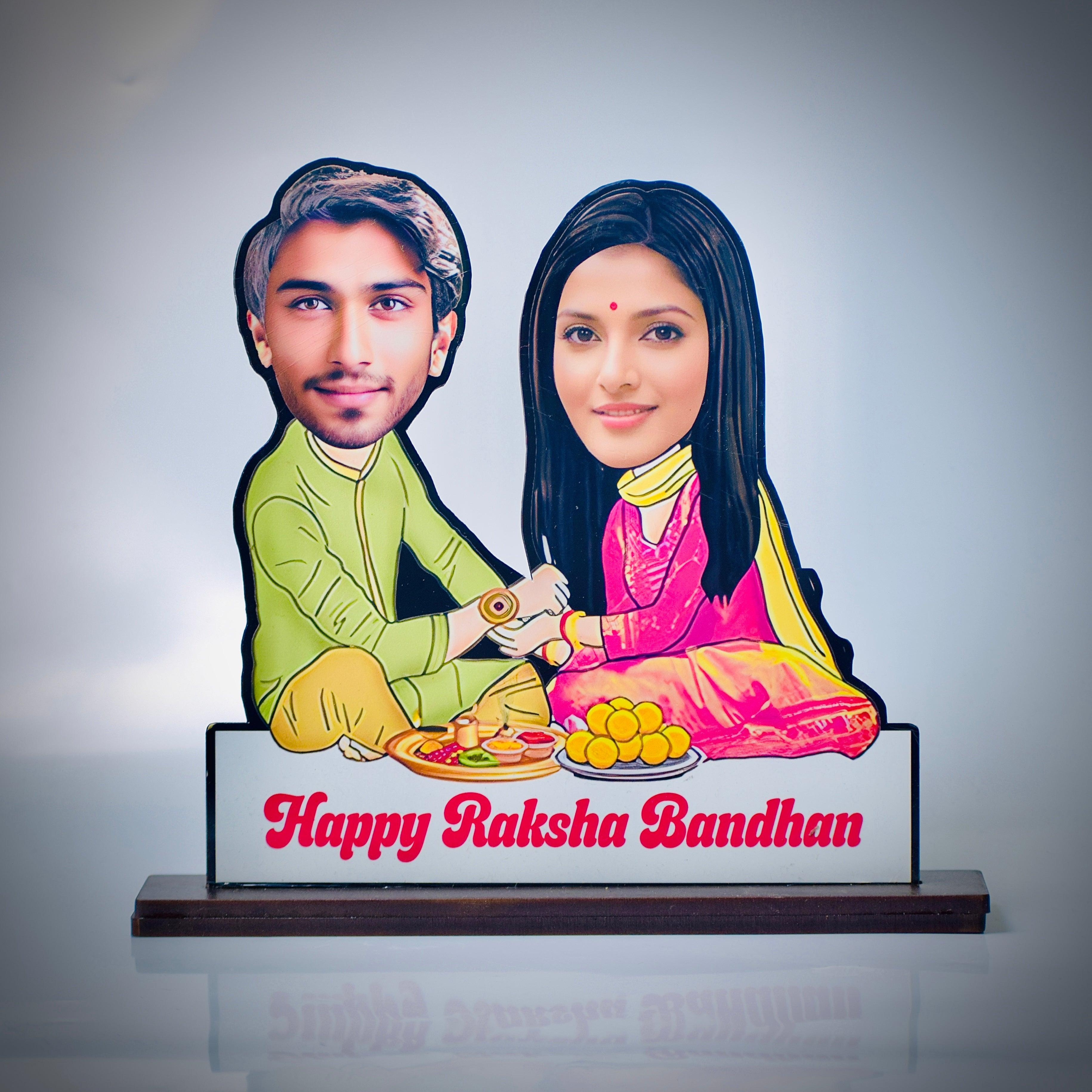 Personalized Happy Raksha Bandhan Caricature