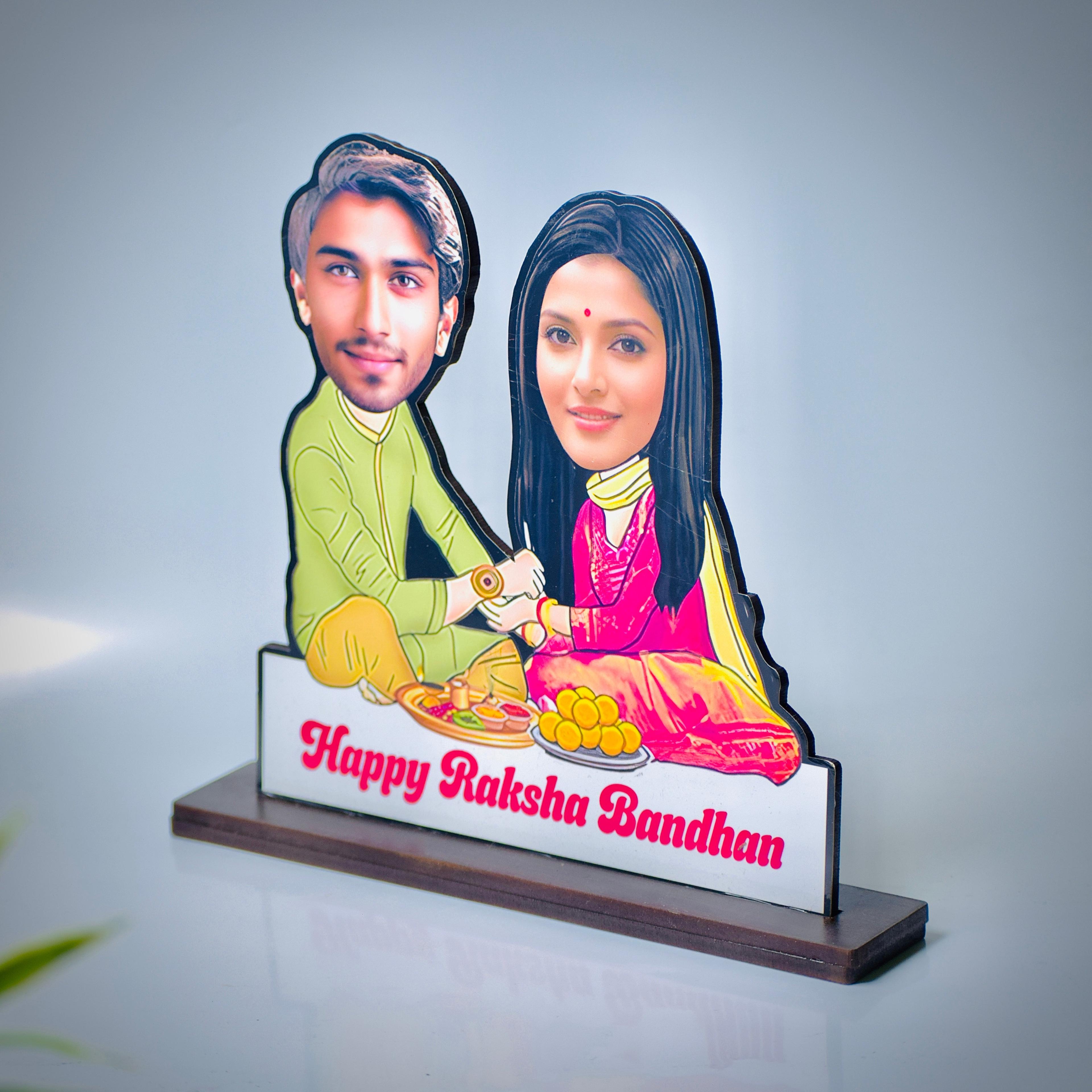Personalized Happy Raksha Bandhan Caricature