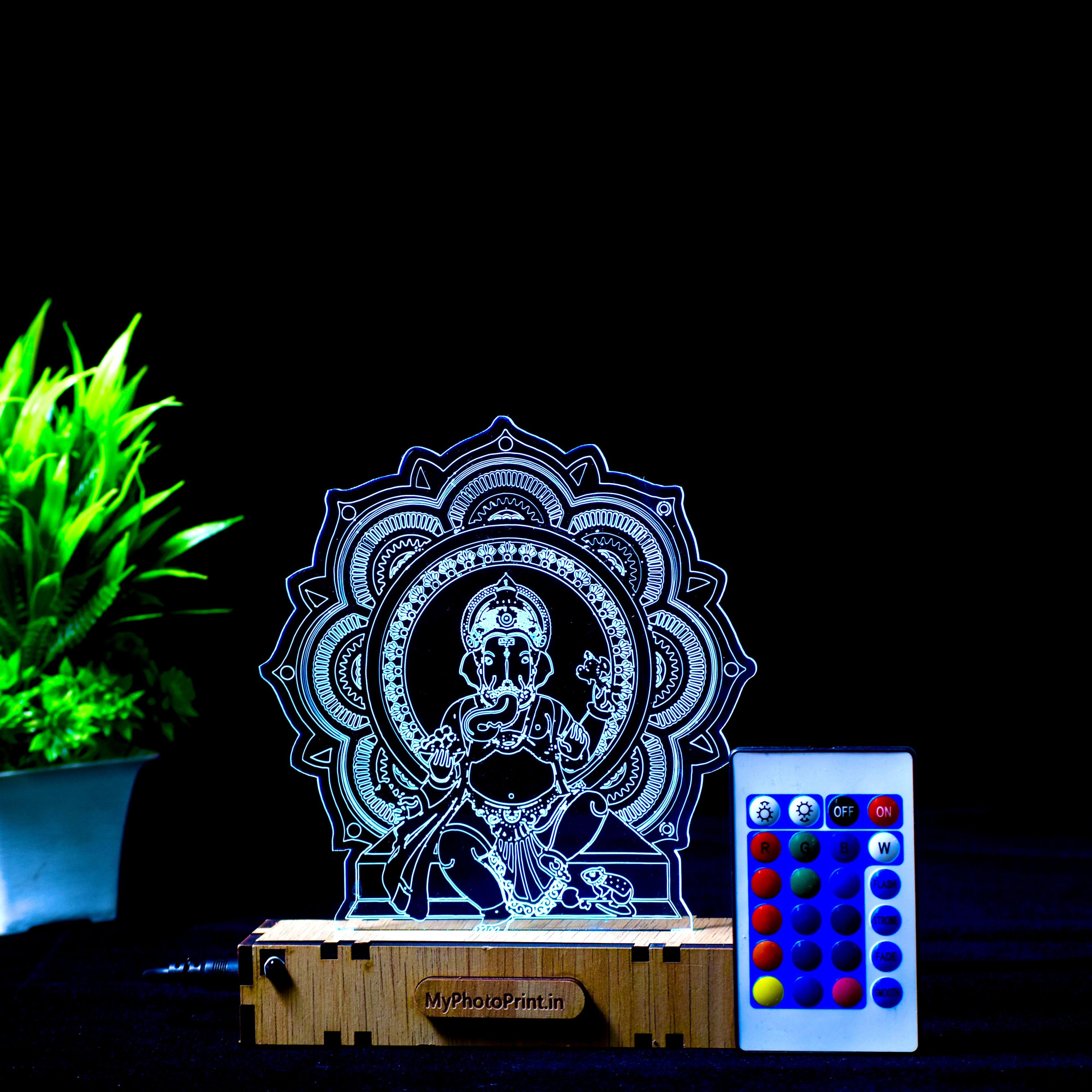 Divine Ganesh Mandala Glow Lamp