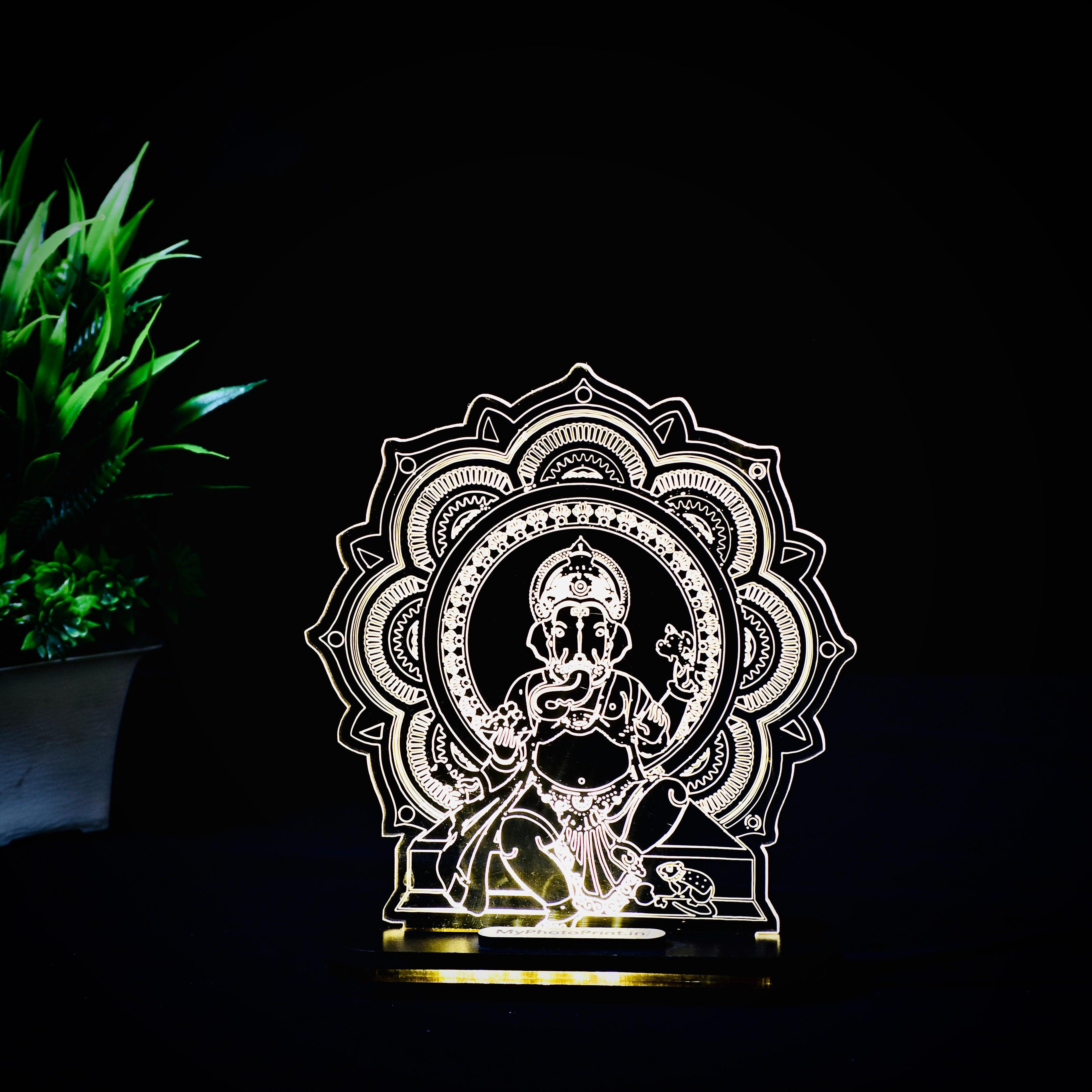 Divine Ganesh Mandala Glow Lamp