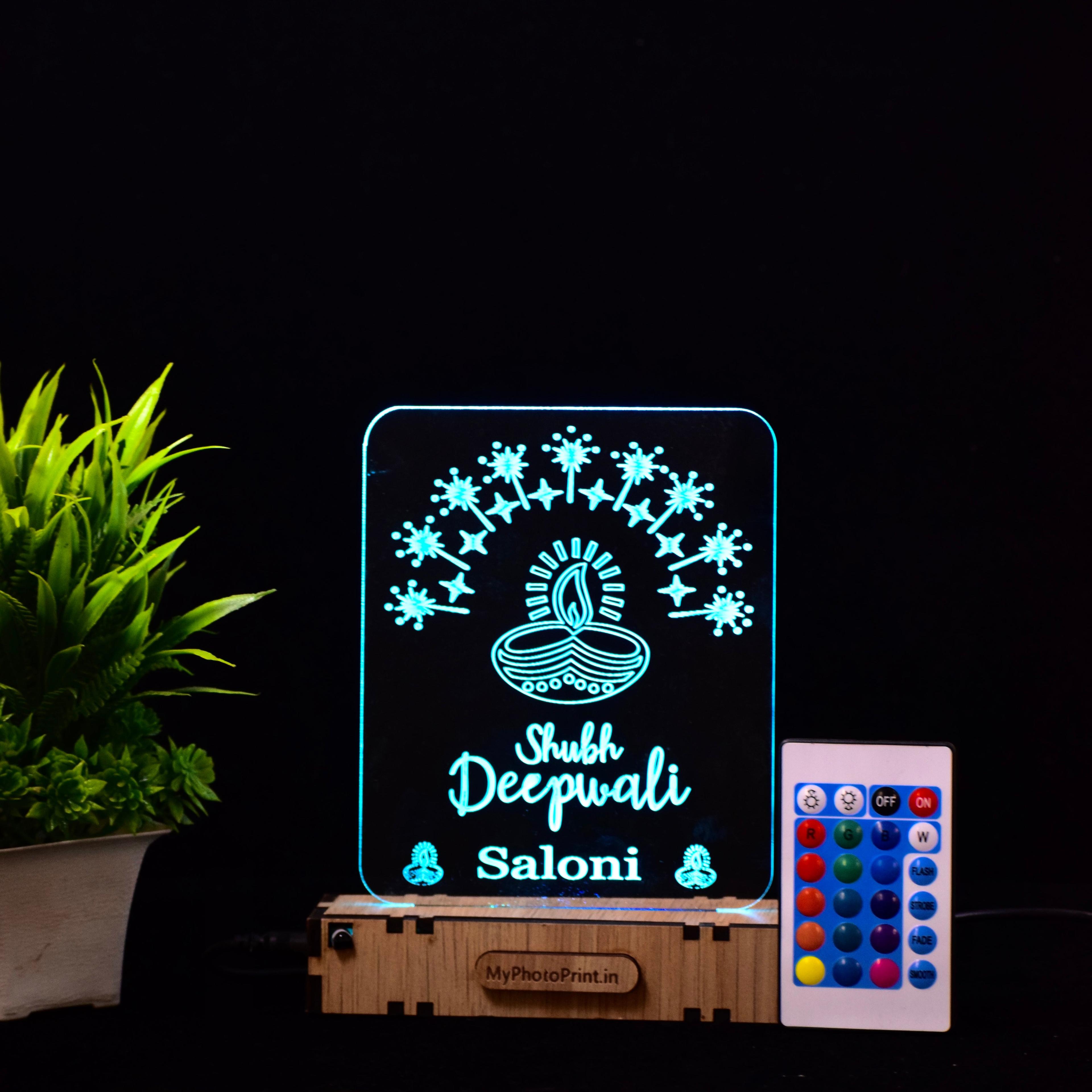 Personalized Acrylic Diwali LED Lamp