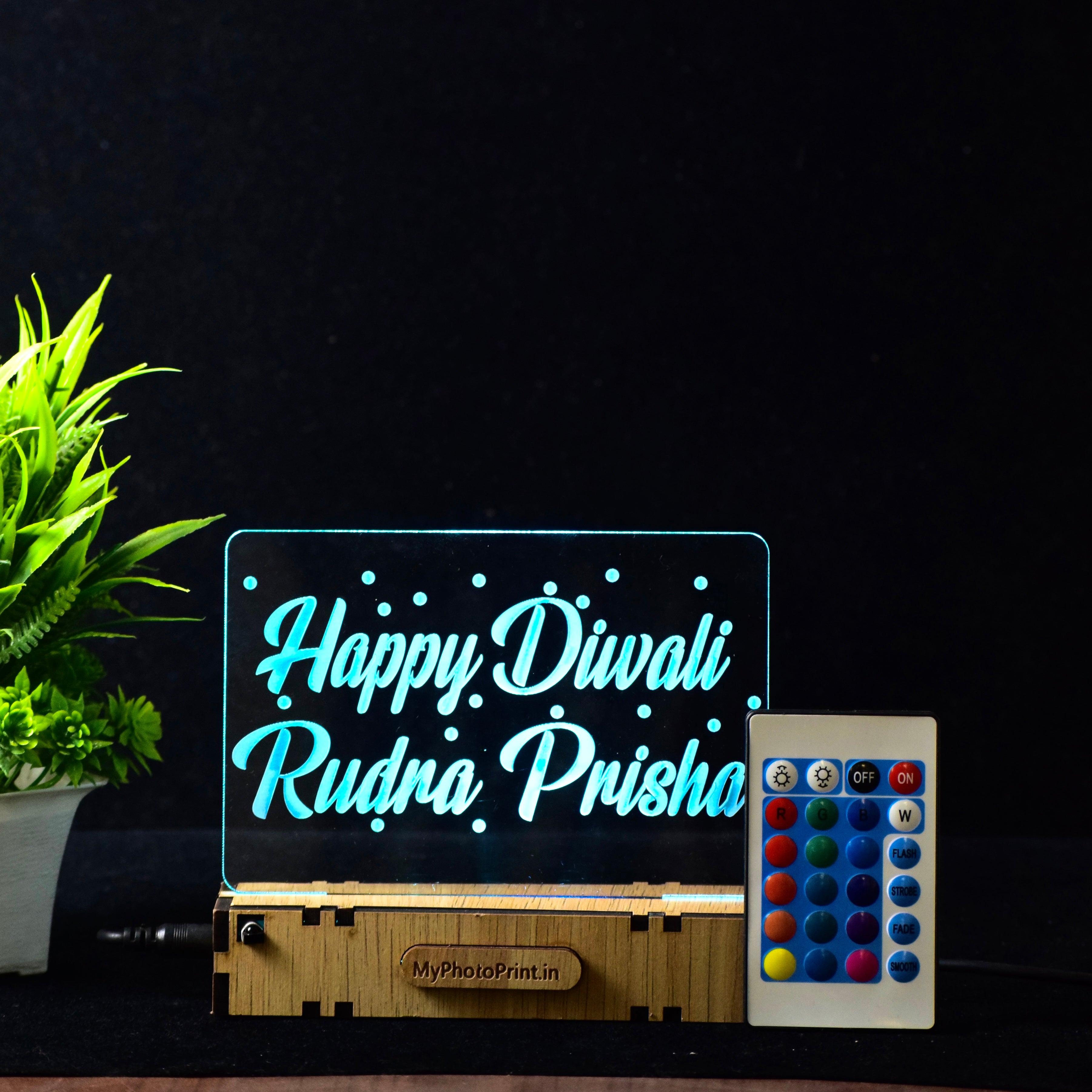 Personalized Acrylic Diwali LED Lamp