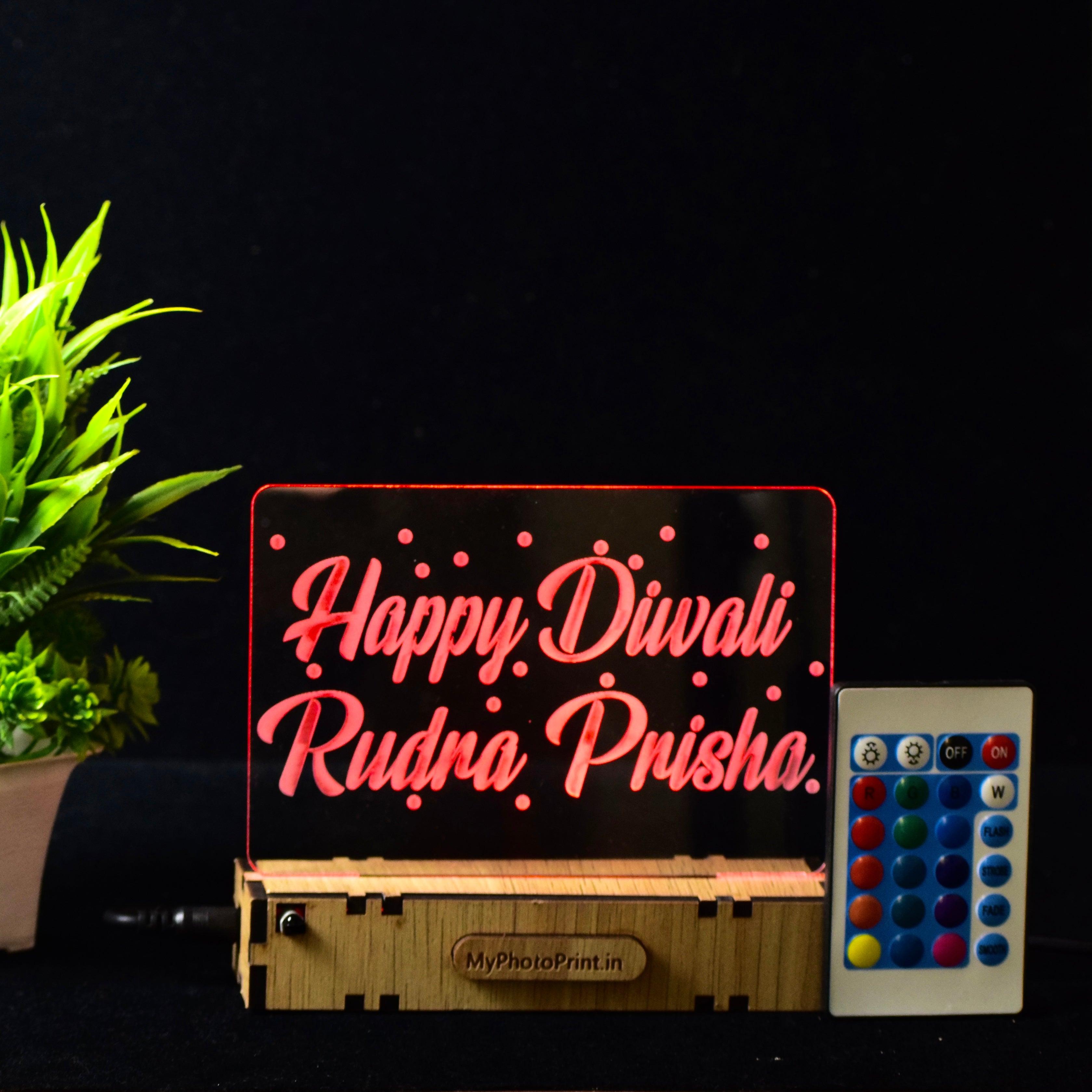 Personalized Acrylic Diwali LED Lamp
