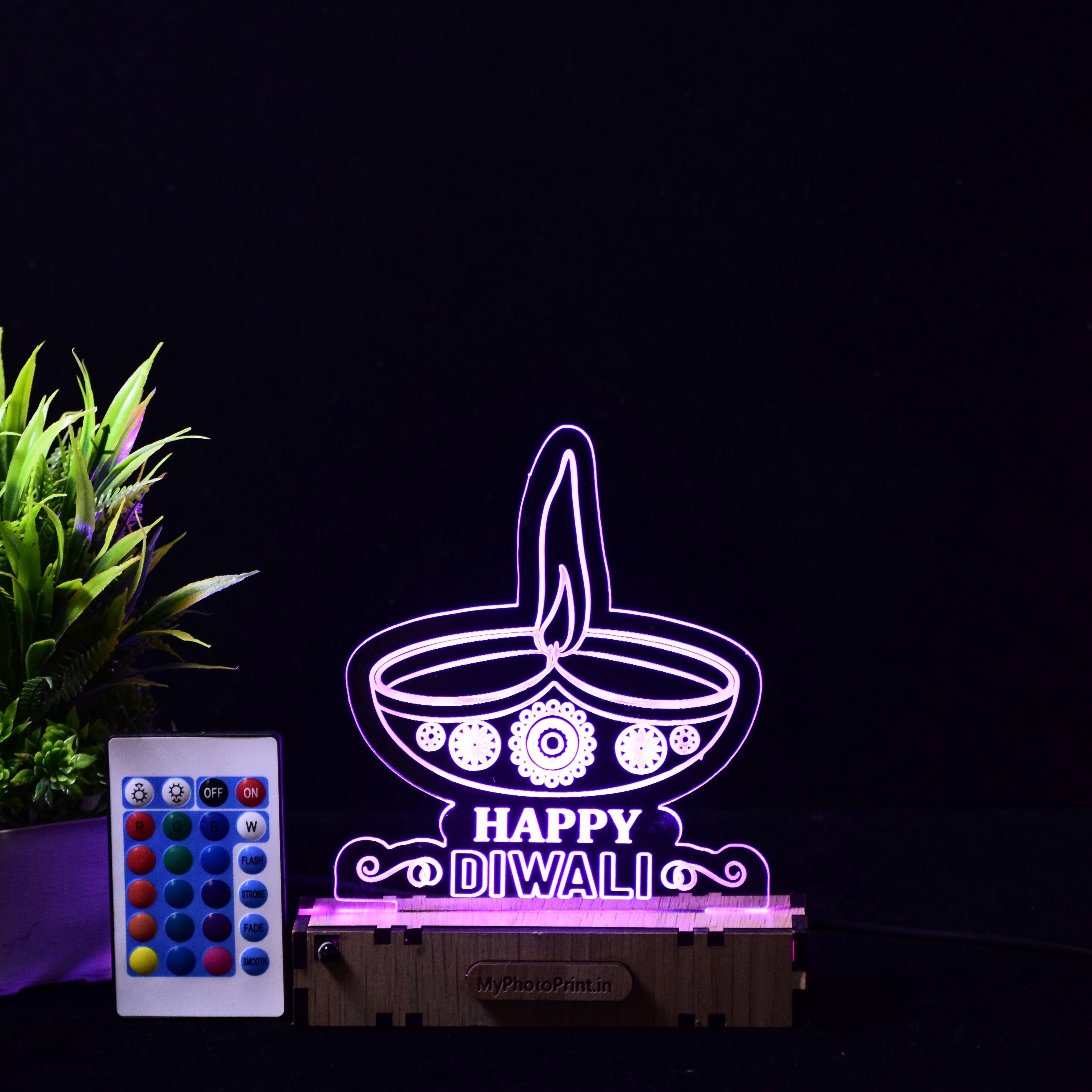 Personalized Acrylic Diwali LED Lamp