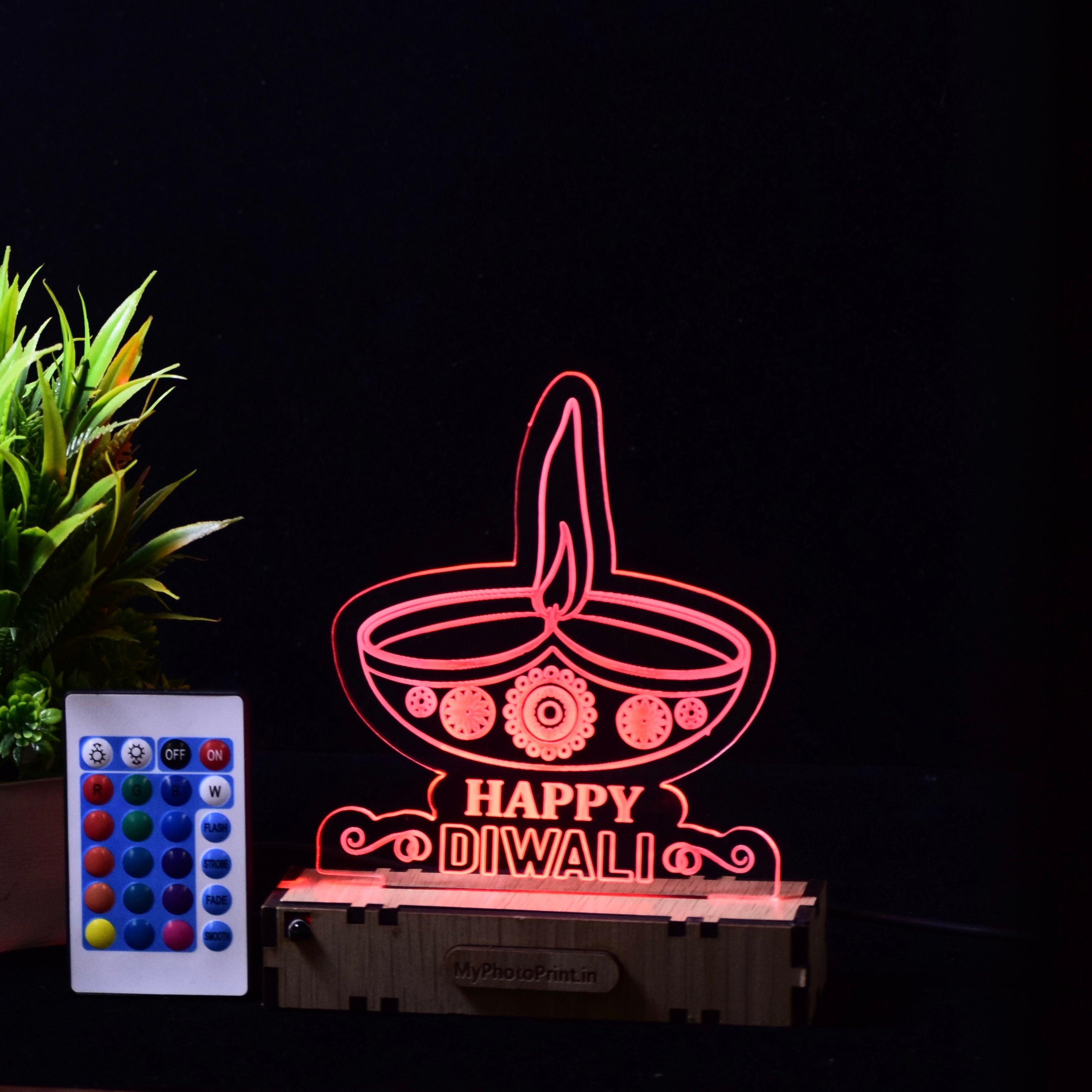 Personalized Acrylic Diwali LED Lamp