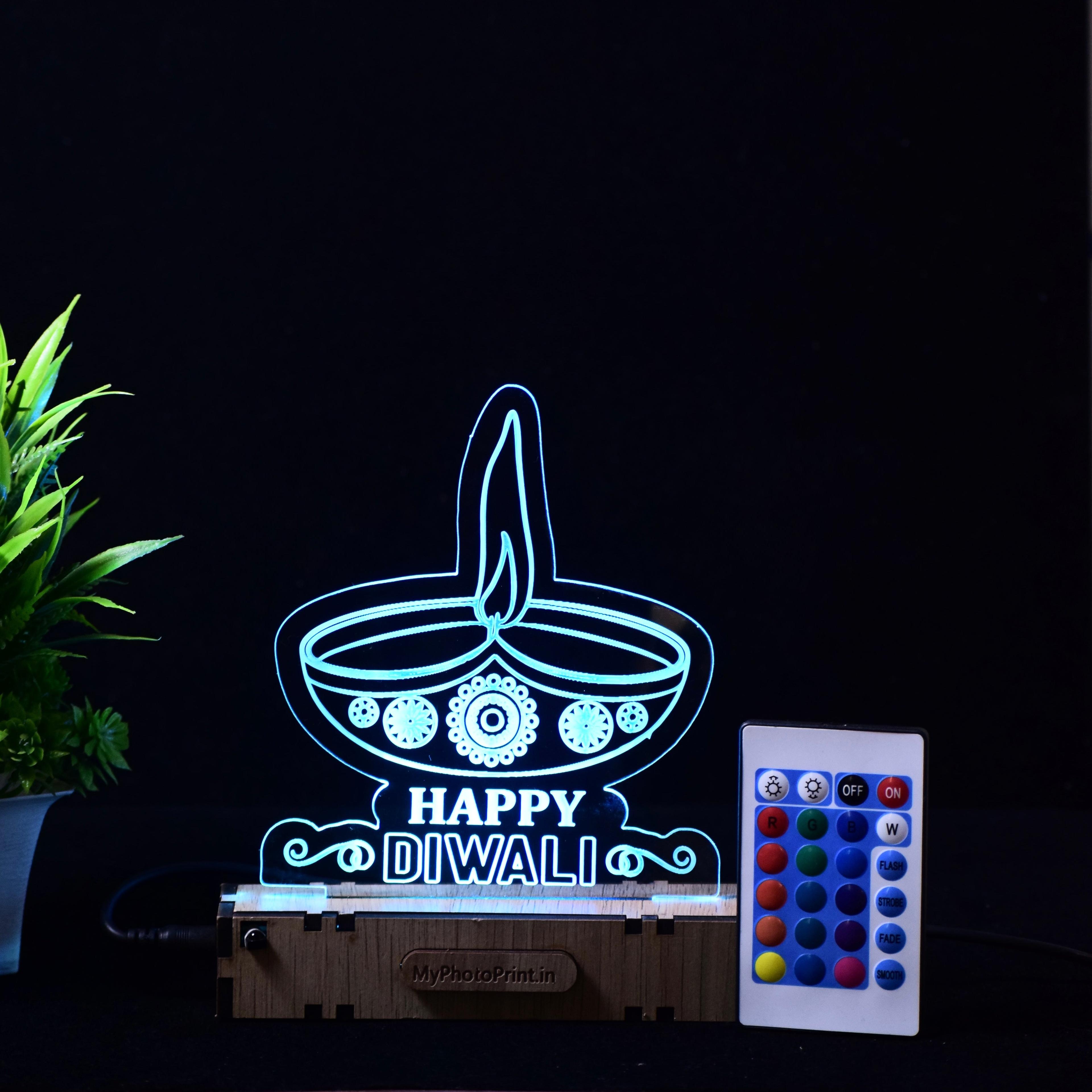 Personalized Acrylic Diwali LED Lamp