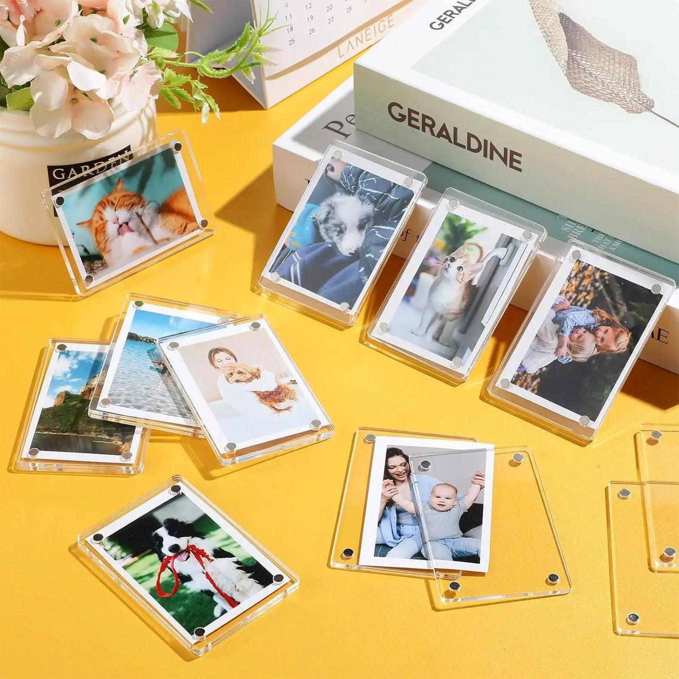4 Polaroids Photo Magnetic Frames By MyPhotoPrint - Pack of 4 - With 4 Free Photos