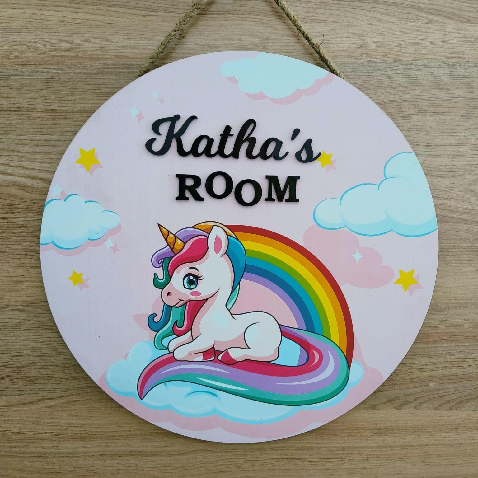 Enchanted Unicorn Personalized Name Board