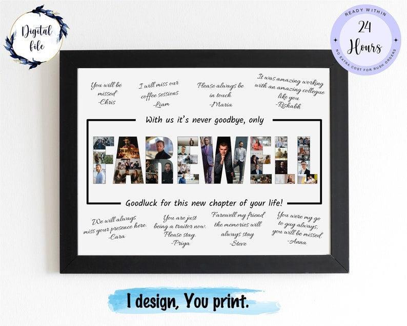 Farewell Custom Gift Collage – A Thoughtful Coworker Leaving Gift