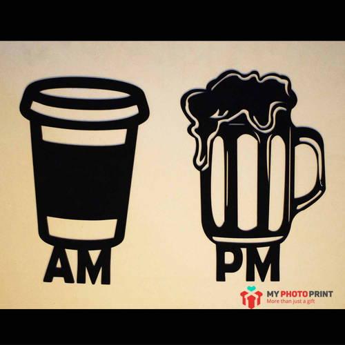 Am & Pm Wooden Wall Decoration