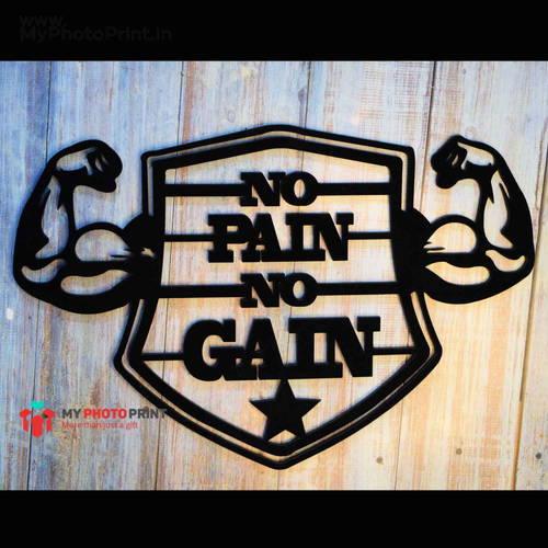 No Pain No Gain Wooden Wall Decoration