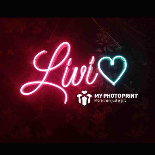 Name & Heart Glow Neon Sign