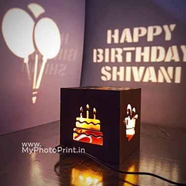 Customized Happy Birthday Led Wooden Shadow Box