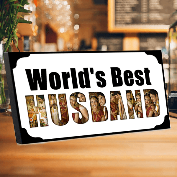 MDF Table Photo Frame - "World's Best Husband