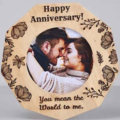 Customized Happy Anniversary Wooden Photo Frame