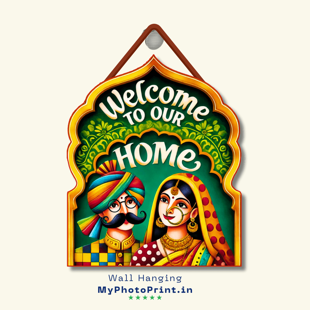 Welcome Home Wall Hanging | Name Plate | Entry Namaste Name Plate #23