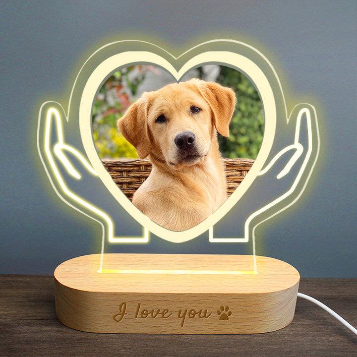 Personalized Heart Acrylic Lamp for Dog Lovers