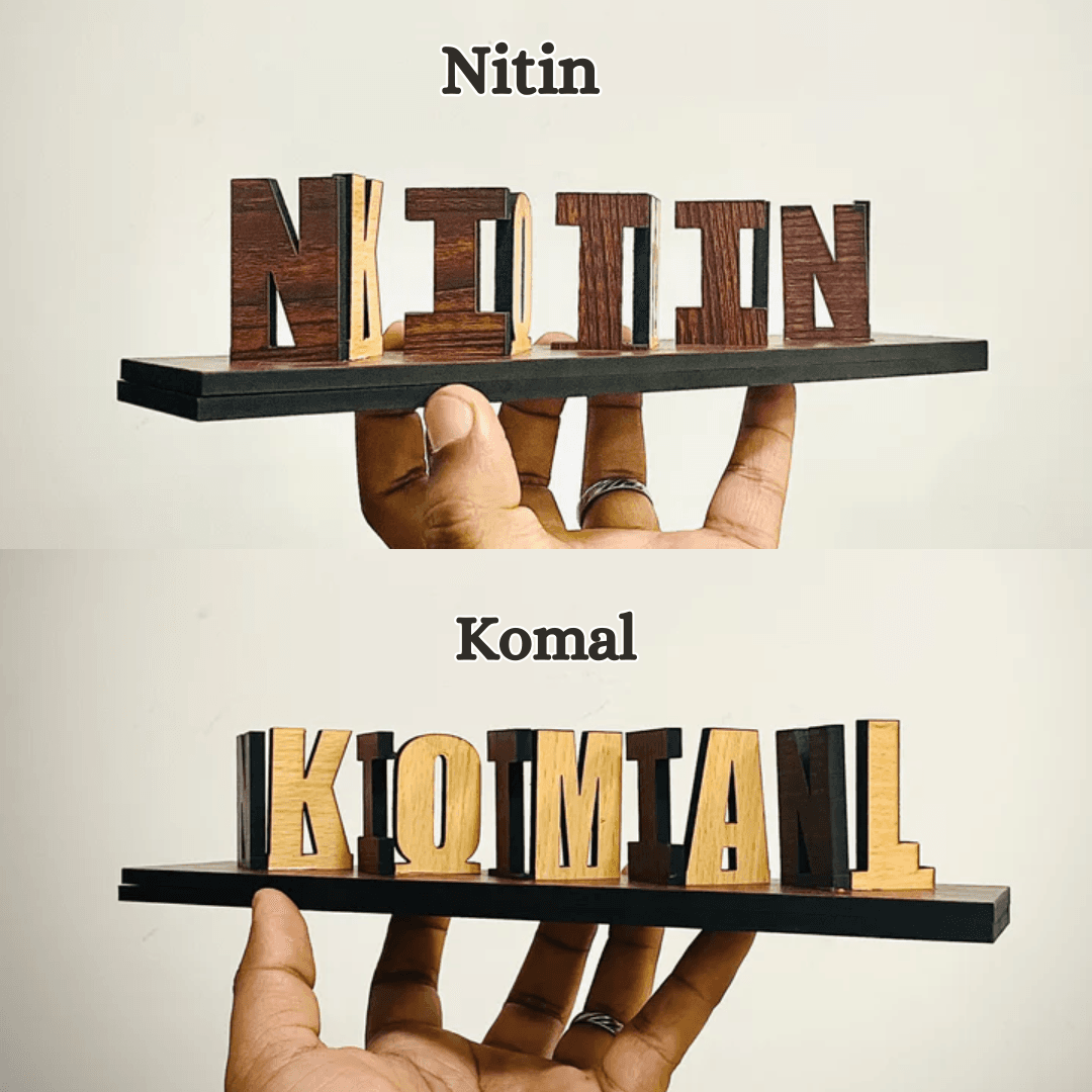 Customised Double colour Flip Wooden Name