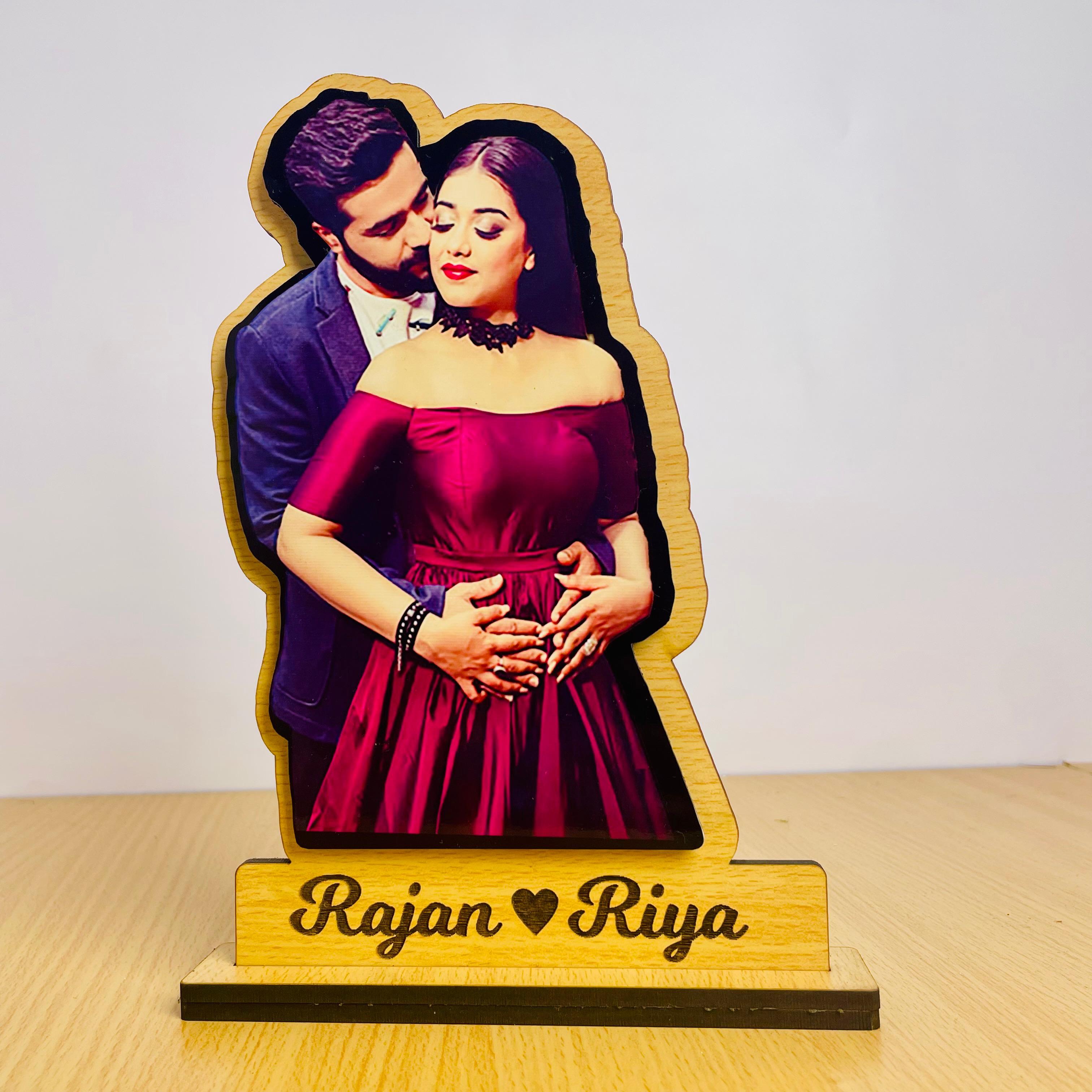 Personalized Cute Wooden Made Photo Wooden Table Top