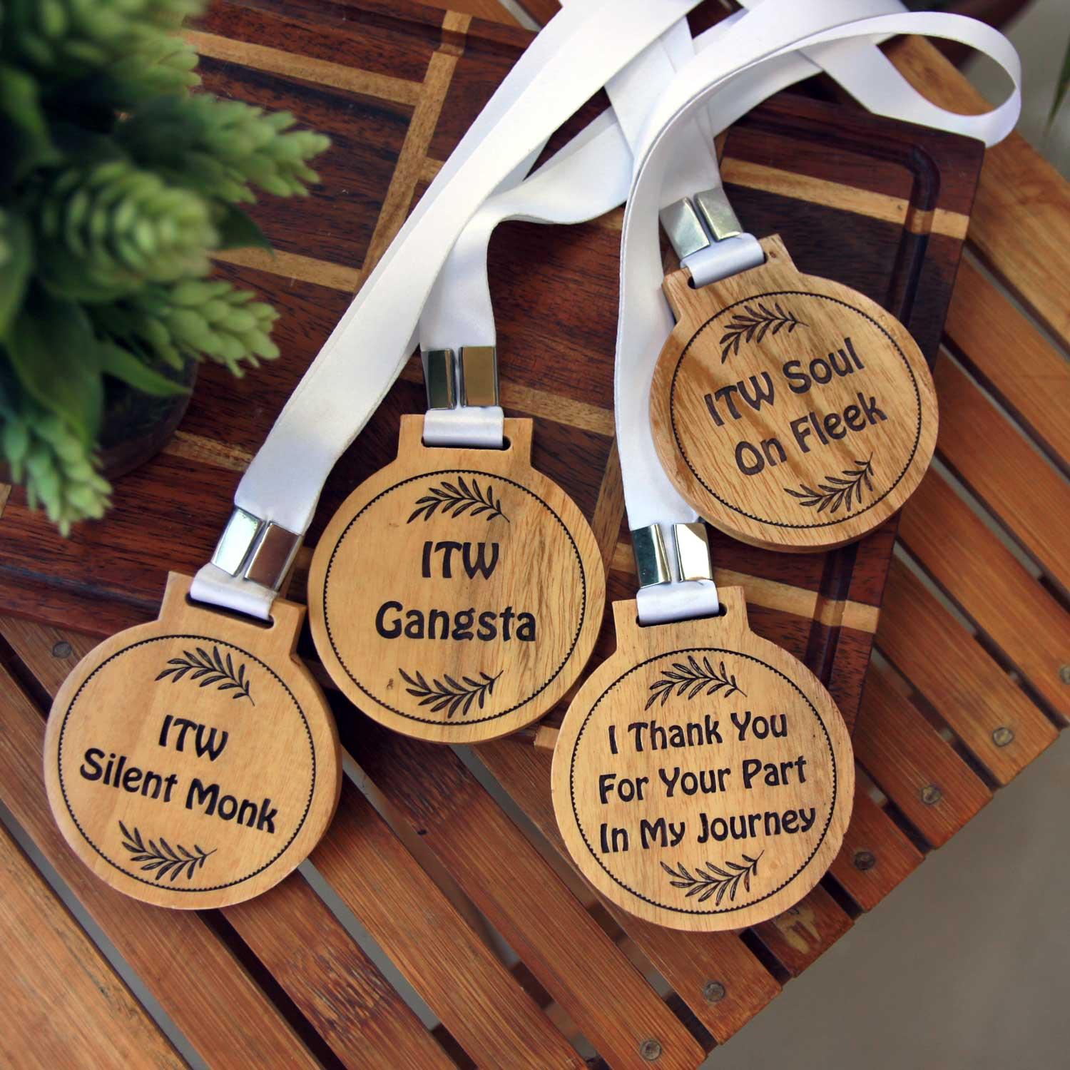 Engraved Wooden Medals