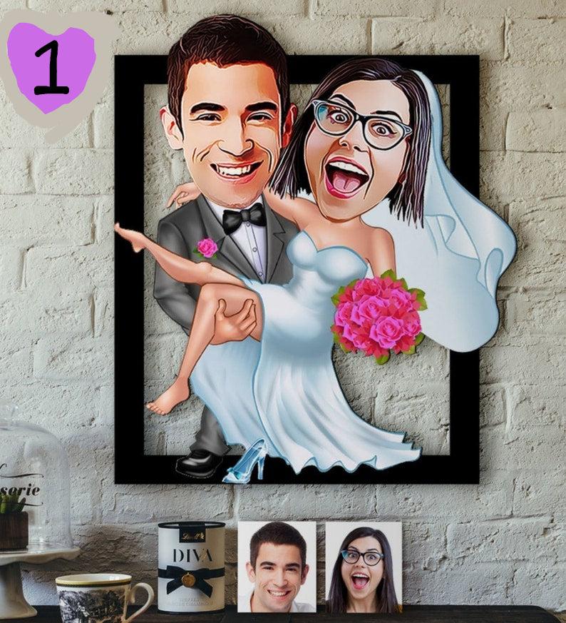 Personalized 3D Caricature Wedding Frame