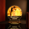 couple name & date circular With Photo Lamp