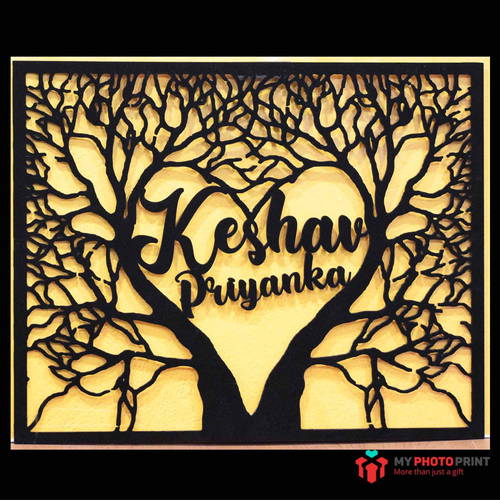 Personalized Love Tree With Name Wooden Wall Decoration – MyPhotoPrint.in