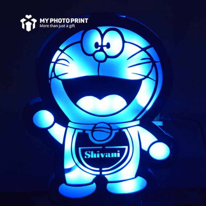 Customized Multicolor Doraemon Name Board With Led And Remote