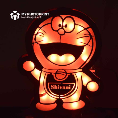 Customized Multicolor Doraemon Name Board With Led And Remote