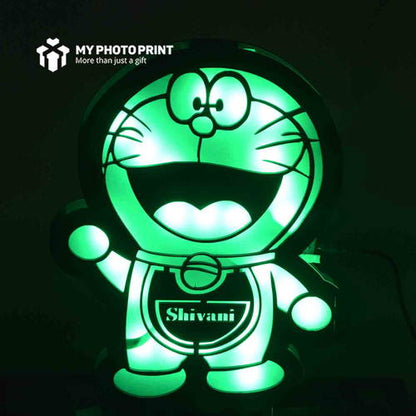 Customized Multicolor Doraemon Name Board With Led And Remote