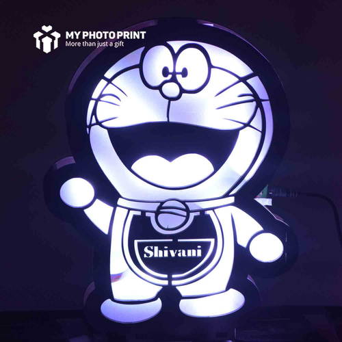 Customized Multicolor Doraemon Name Board With Led And Remote