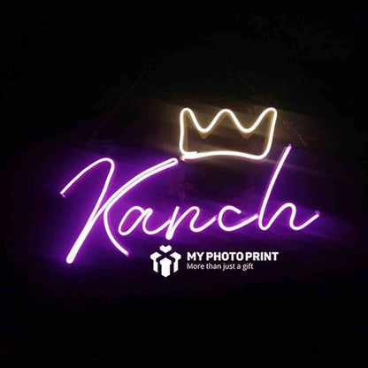 Personalized Crown & Name Neon Sign