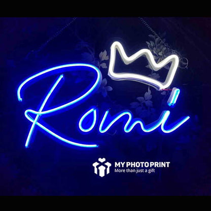 Personalized Crown & Name Neon Sign