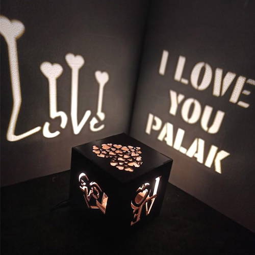 Customized Led Love Wooden Shadow Box