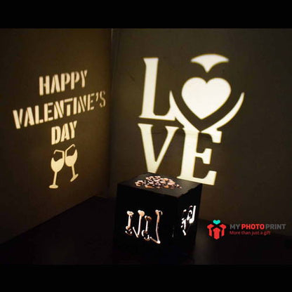 Customized Led Love Wooden Shadow Box