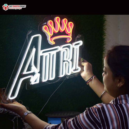 Custom Crown & Name Neon Sign