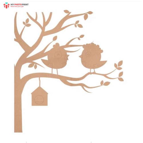 Tree And Birds MDF Wooden Craft Cutout Any Shapes & Patterns |