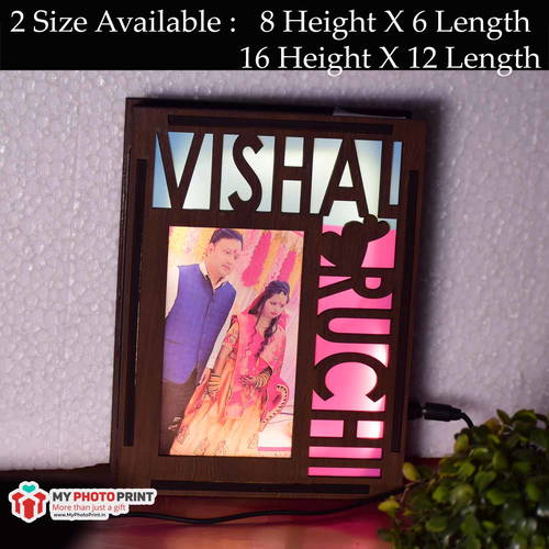 Personalized Couple Photo Wooden Name Board