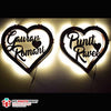 Custom Couple Heart Name Wall Hanging With Led Light