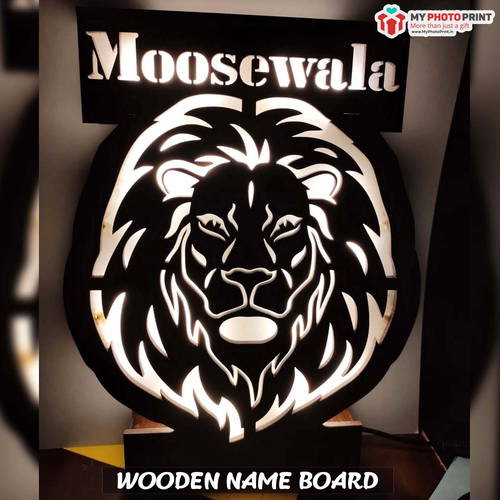 Customized Fearless Lion Name Board Multi Color Led And Remote