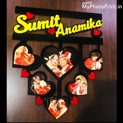 Customized Couple And Heart Photo Frame