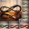 Customized Couple Infinity Wooden Name Board Multi Color Led And Remote