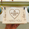 Cute Couple Wooden Box With 20 Reason Why I Need You