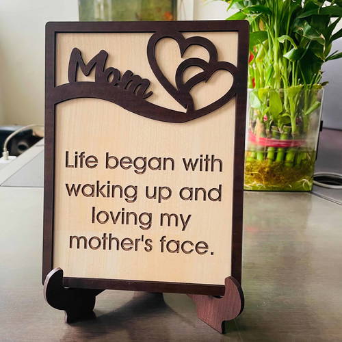 Personalized Heart Mom Wooden Table Top