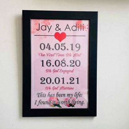 Personalized Love Story Frame