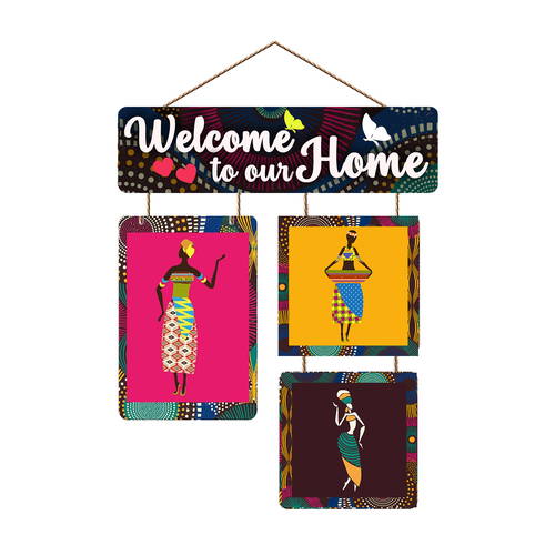 Welcome To Our Home Decorative Wall Art Mdf Wooden Hanging For Living Room | Bedroom | Home Decor | Office | Gift | Quotes Items House Decoration #2393