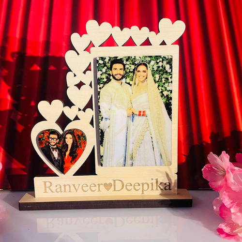 Personalized Love Couple Wooden Made Photo Wooden Table Top