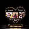 Heart Shape Couple Lamp with Photos,Date & Custom Text