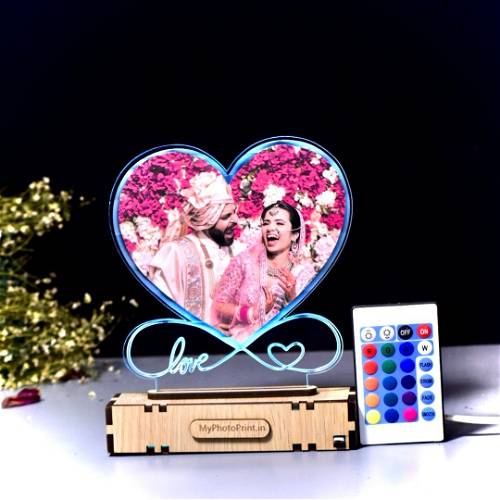 Heart shape Photo Lamp with Infinity Love Sign